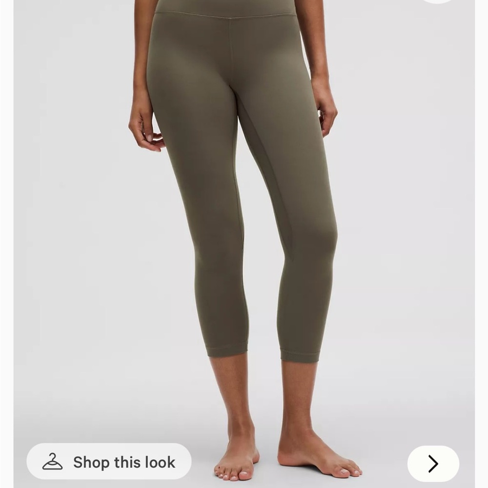 Lululemon Athletica align high rise crop 23” in army green